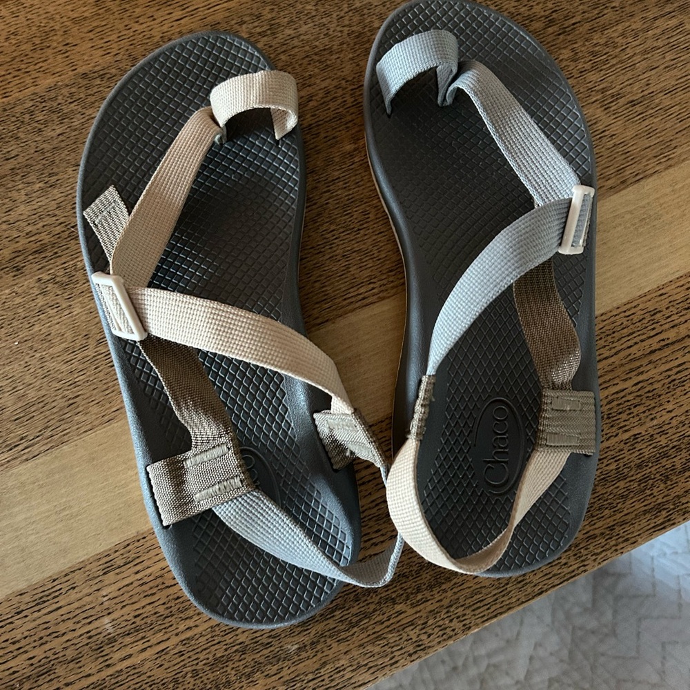 Chaco Sandals with Beige and Gray Straps